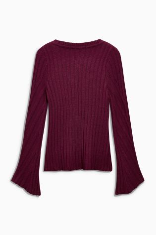 Fluted Sleeve Sweater